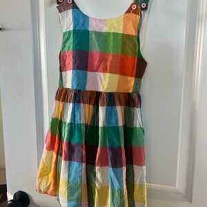 Mini Boden Multicolor Checkered Sleeveless Dress